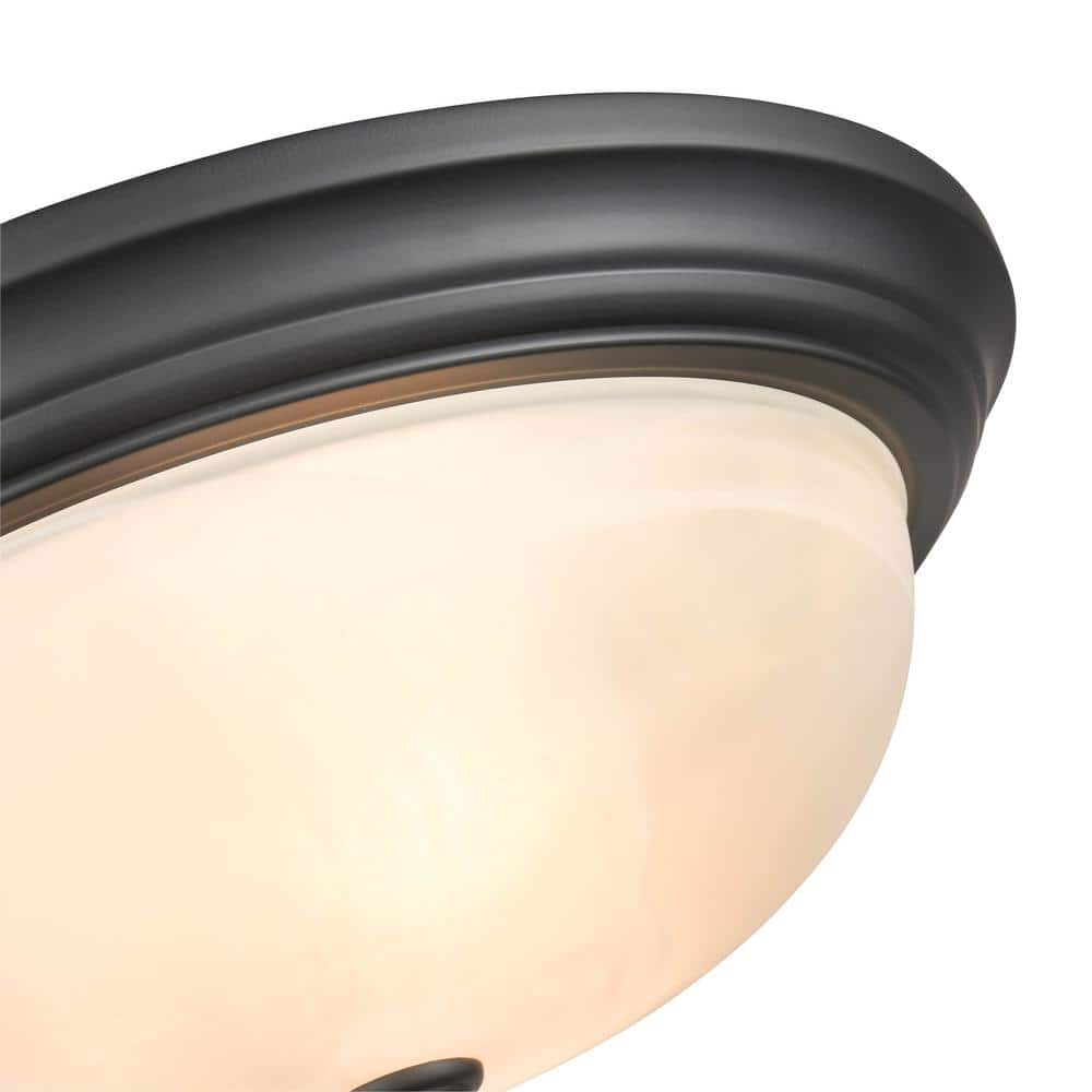 Matte Black Glass 15" Indoor/Outdoor Flush Mount Light