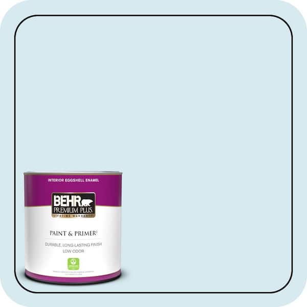 BEHR PREMIUM PLUS 1 qt. #530A-1 Snowdrop Eggshell Enamel Low Odor Interior Paint & Primer
