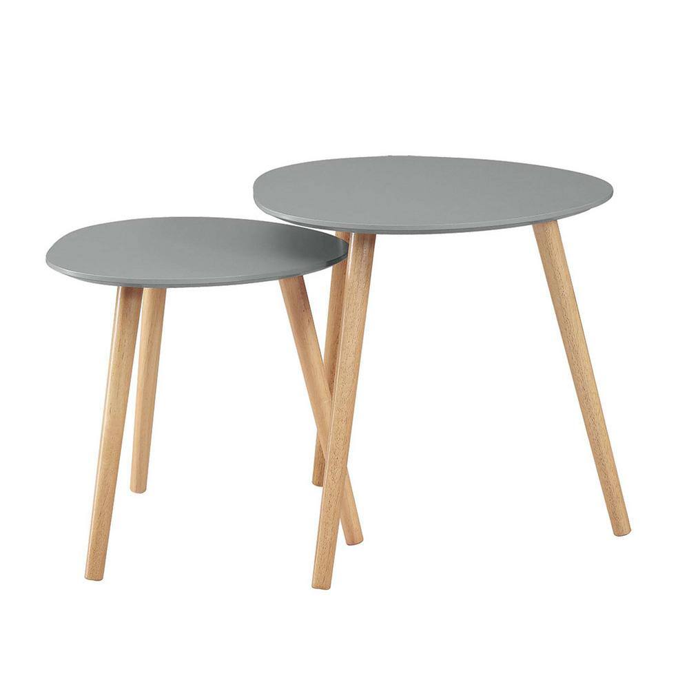 Oslo Gray and Light Oak Nesting End Tables
