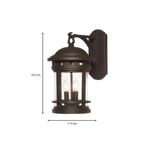Designers Fountain - Sedona 20 in. Oil Rubbed Bronze 3-Light Outdoor Line Voltage Wall Sconce with No Bulbs Included