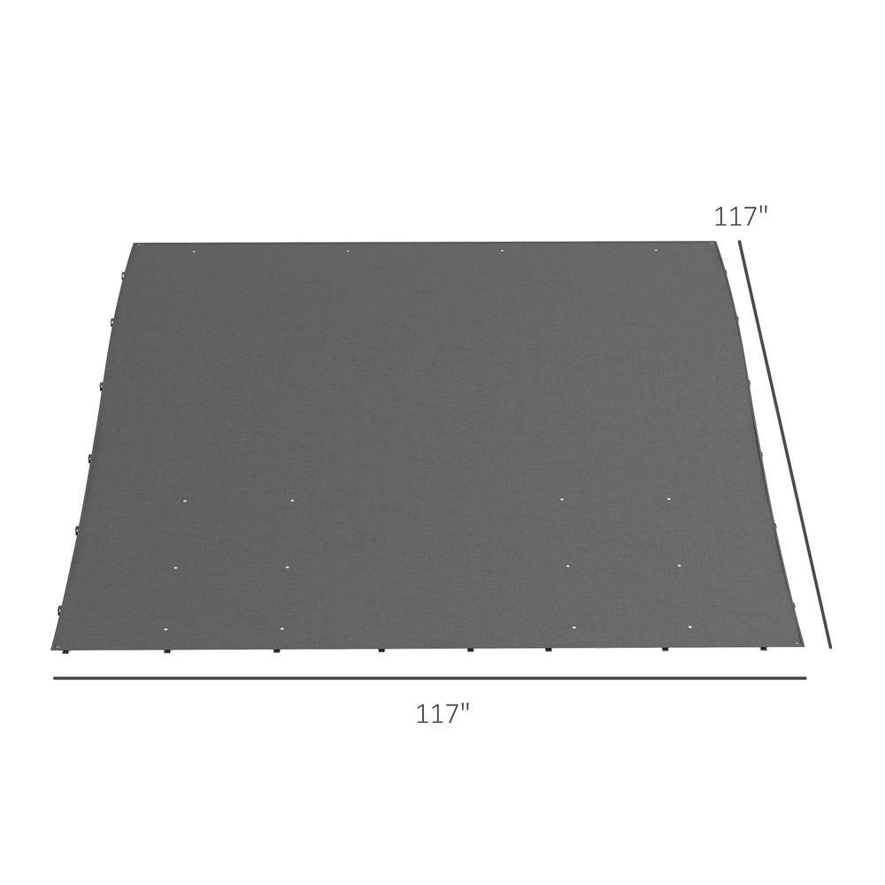 10 ft x 10 ft Dark Gray Polyester Pergola Canopy Replacement