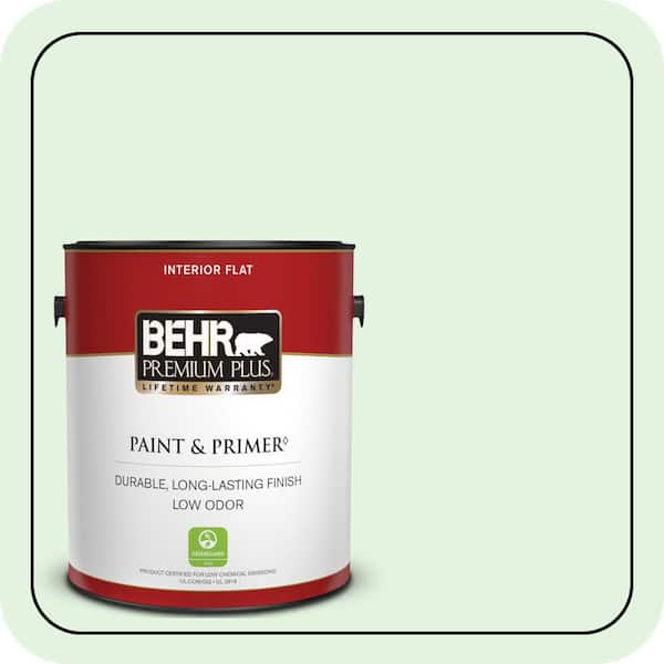 BEHR PREMIUM PLUS 1 gal. #440A-2 Sea Cap Flat Low Odor Interior Paint & Primer