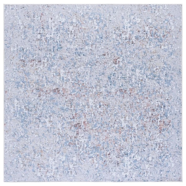 SAFAVIEH Vintage Heriz Gray/Blue  7 ft. x 7 ft. Machine Washable Abstract Square Area Rug