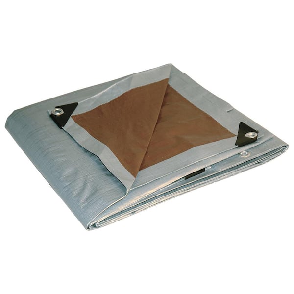 Dry Top 26 ft. W X 40 ft. L Heavy Duty Poly Reversible Tarp Brown/Silver