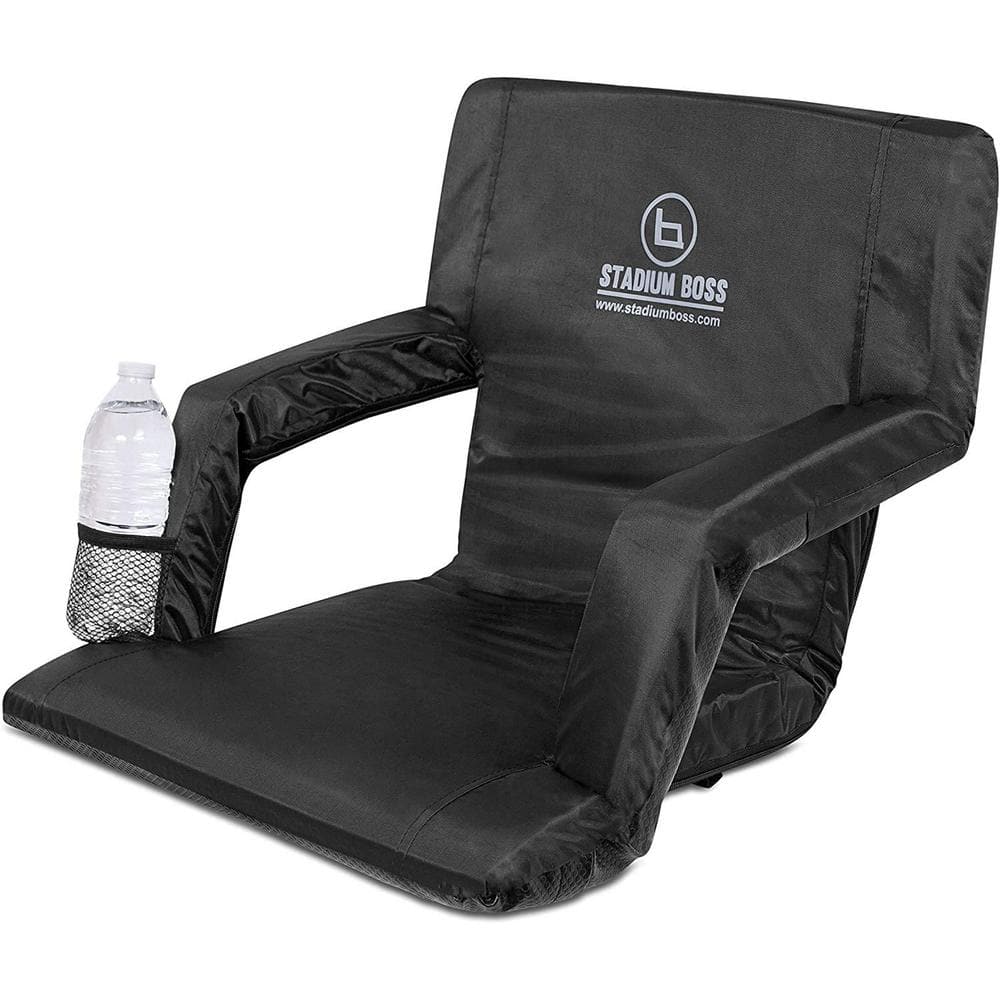 BirdRock Home Stadium Boss Black Seat Reclining Bleacher Chair 10571