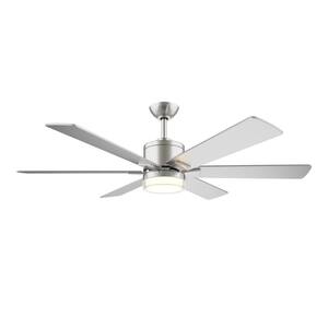 Collingstone 54 in. Integrated LED Indoor Brushed Nickel Ceiling Fan with Light Kit