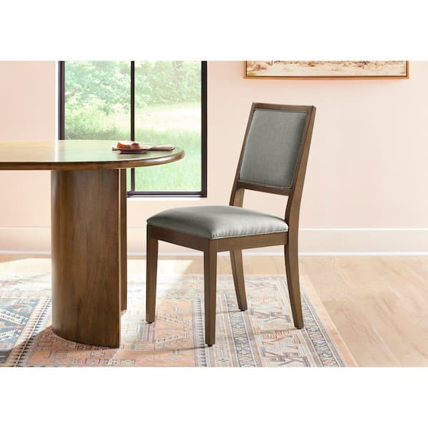 Landsdown Charcoal Upholstered (Set of 2) Dining Chair with Haze Wood Legs