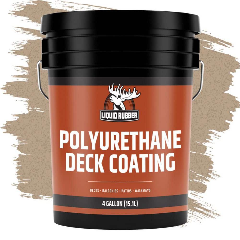 4 Gal. Textured Neutral Beige, Polyurethane Deck Coating, Synthetic Rubber,