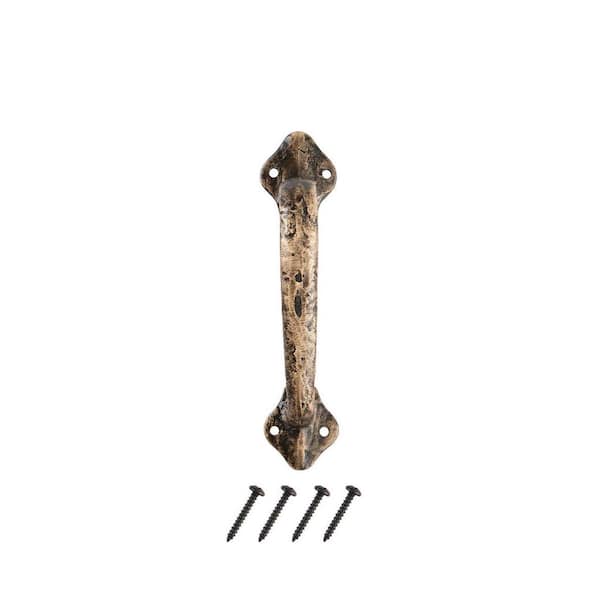 Everbilt 8 in. Antique Brass Cast Iron Door Pull