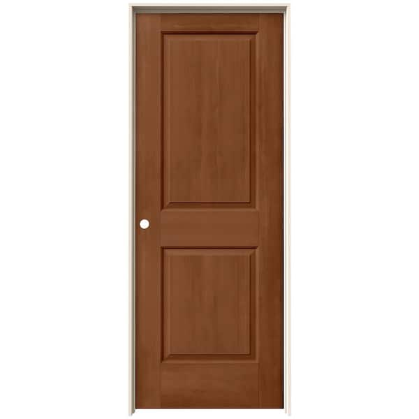 JELD-WEN 30 in. x 80 in. Carrara 2 Panel Right-Hand Solid Core Hazelnut Stain Molded Composite Single Prehung Interior Door