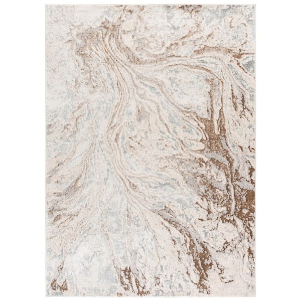 Aura 7 ft. x 10 ft. Beige/Gray Ivory Abstract Area Rug