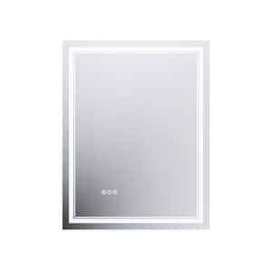 Hans 28 in. W x 36 in. H Rectangular Frameless Backlit LED Touch Sensor Anti-Fog Dimmable Wall Bathroom Vanity Mirror