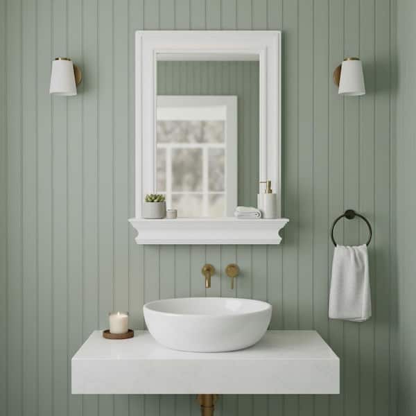Set di mobili da bagno con lavandino e specchio Jnka bianco opaco L 64