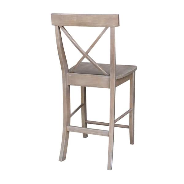 H Weathered Taupe Gray Counter Stool, X Back Counter Stool Wood
