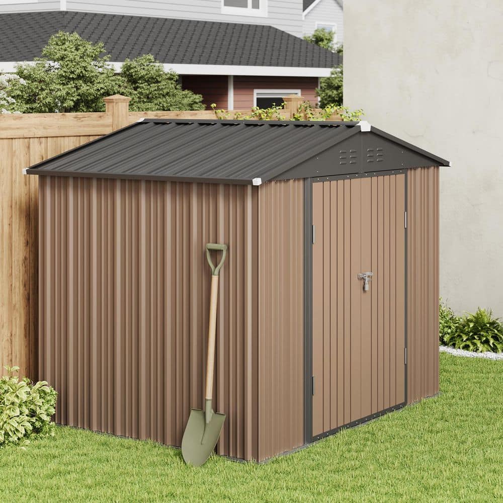 Lofka 8 x 6 ft. (48 sq. ft.) Galvanized Metal Garden Shed with