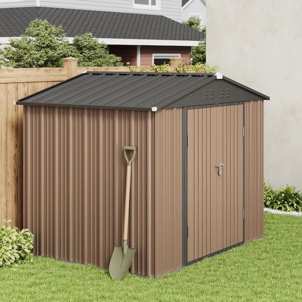 Lofka 8 x 6 ft. (48 sq. ft.) Galvanized Metal Garden Shed with