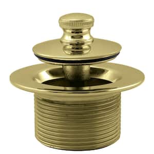 1-3/8 in. NPSM Fine Thread Twist-and-Close Bath Drain Plug in Polished Brass