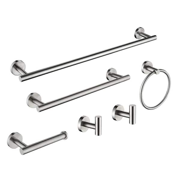 Unbranded Guthmar 6-Piece Bath Hardware Set in Brushed Nickel