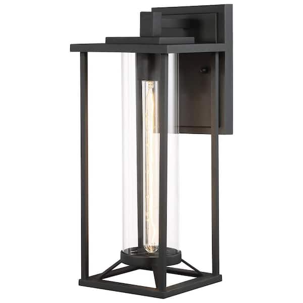 Trescott 1-Light Outdoor Black Wall Lantern Sconce