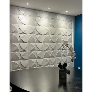 11.8 in. x 11.8 in. White Windmill Design PVC 3D Wall Panels for Interior Wall Pack of 33 Tiles (32 sq. ft./Box)