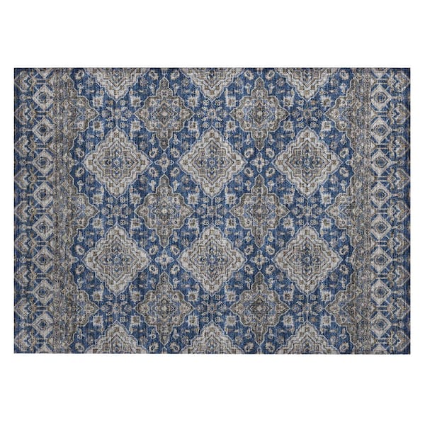 Chantille Machine Washable Indoor/Outdoor Abstract ACN3104 Navy 3 ft. x 4 ft. Area Rug
