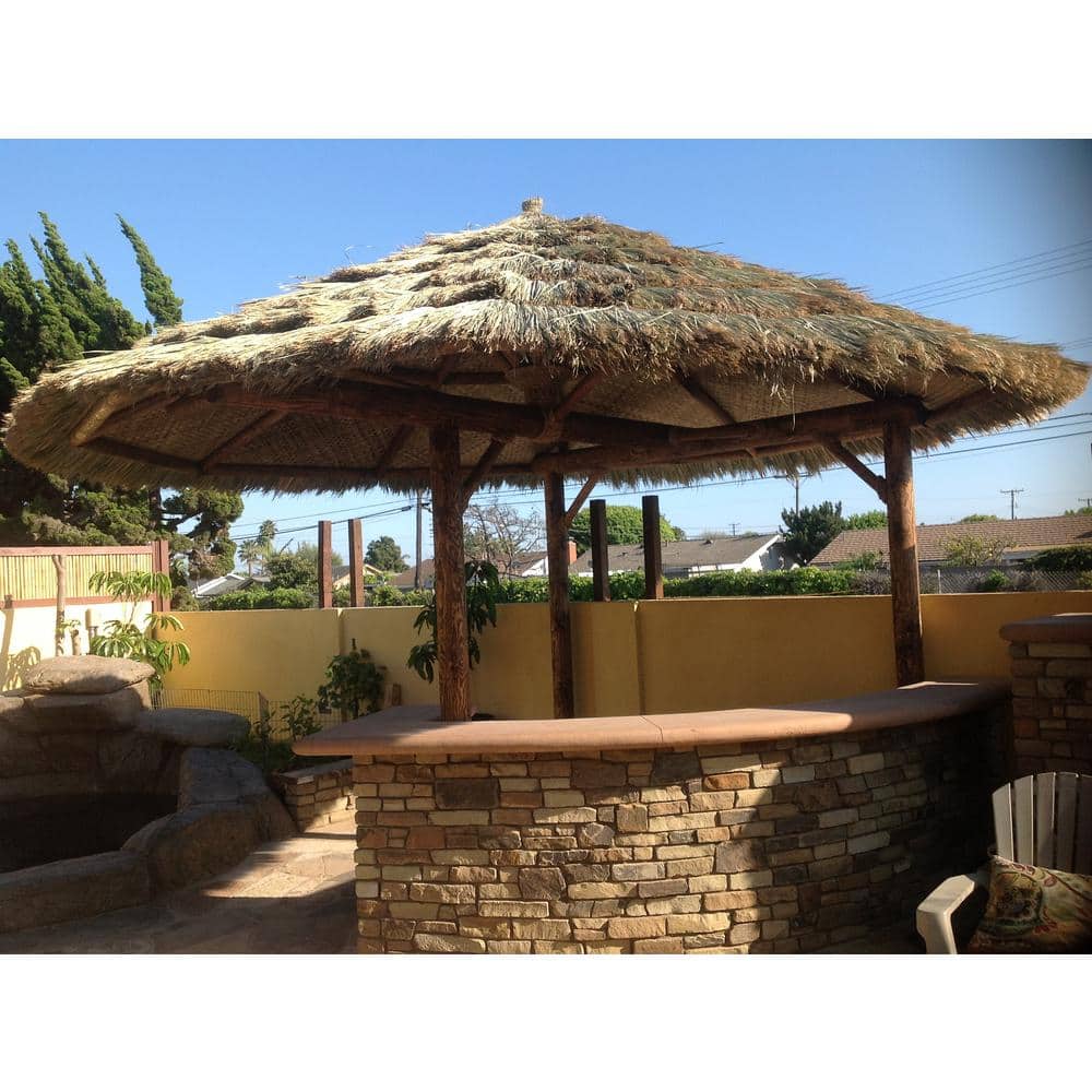 Tahitian Palm Thatch Panel 24" H x 36" L Natural Grass Roofing