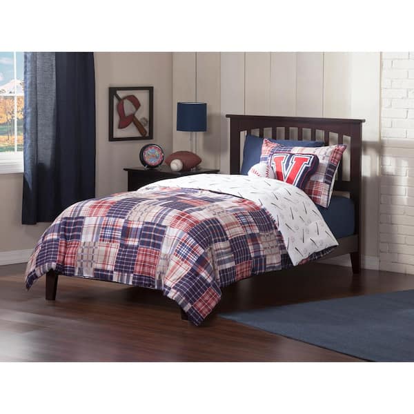 AFI Mission Espresso Twin XL Platform Bed with Open Foot Board