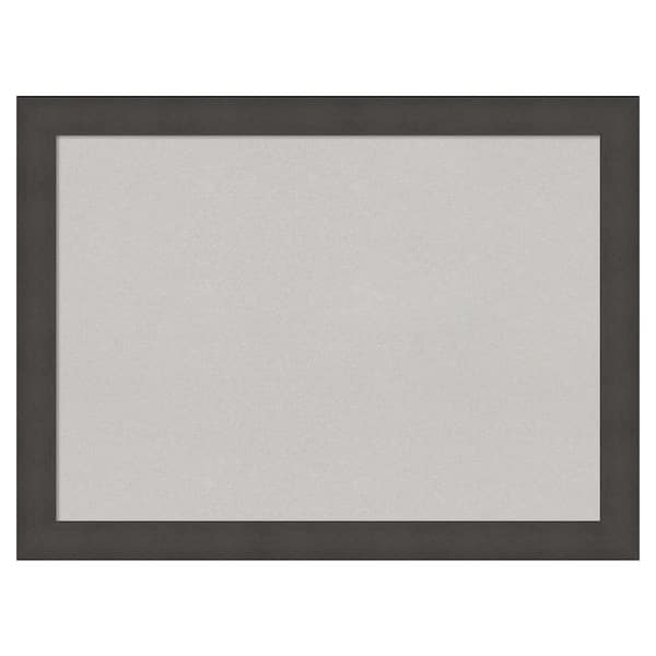 Amanti Art Blaine Light Pewter Narrow Framed Grey Corkboard 32 in. x 24 ...