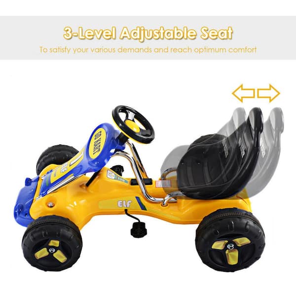 Children's Go Karts Pedal Powered Bicycle 4 Wheel Racer Toy Stealth Pedal Powered Outdoor Beach Racer Red, 02 
