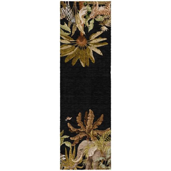 Dream Shag Premium Machine Washable Abstract ADS203 Midnight 2 ft. x 7 ft. Runner Rug