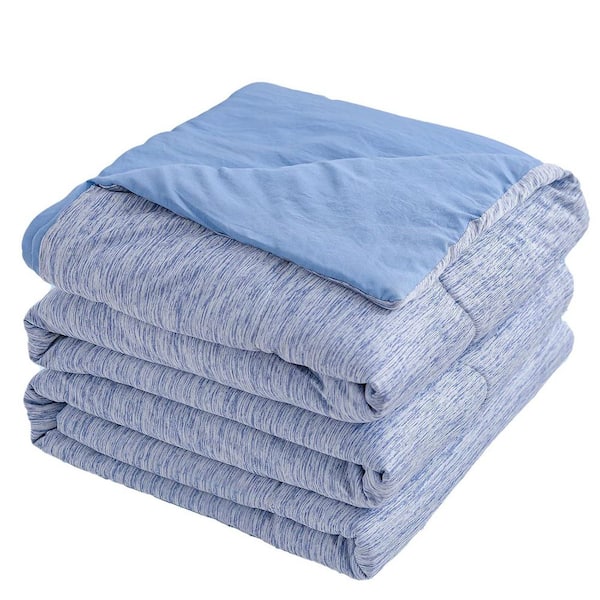Blue Cooling King Size Comforter with Q-Max 0.45 Arc-Chill Fiber for Hot Sleepers Nylon