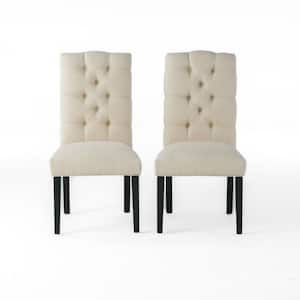 Berlin Natural Fabric Tufted Dining Chairs (Set of 2)