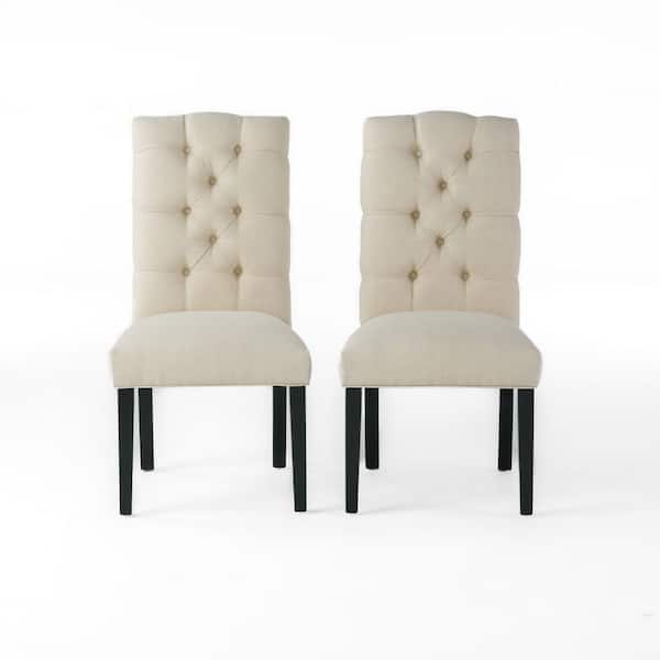 Teamson Kids Berlin Natural Fabric Tufted Dining Chairs (Set of 2)