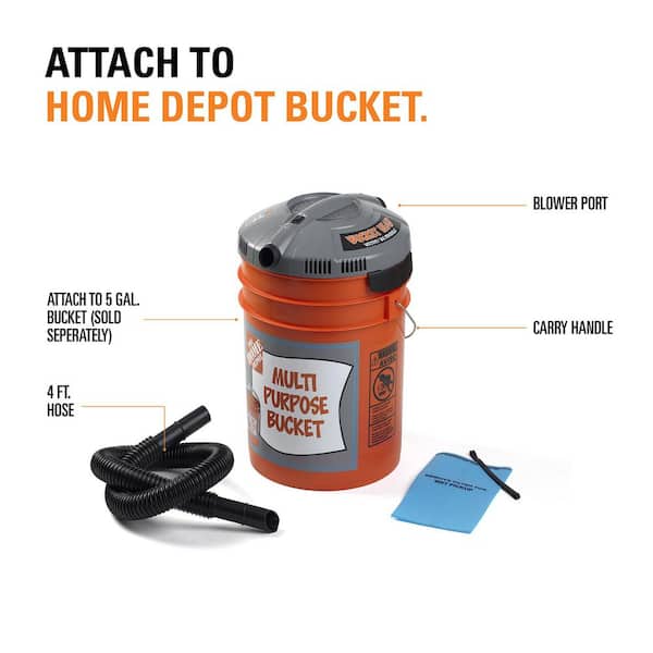 Bucket Head 5 Gal. 1.75 Peak HP Wet Dry Vac Powerhead Shop Vacuum