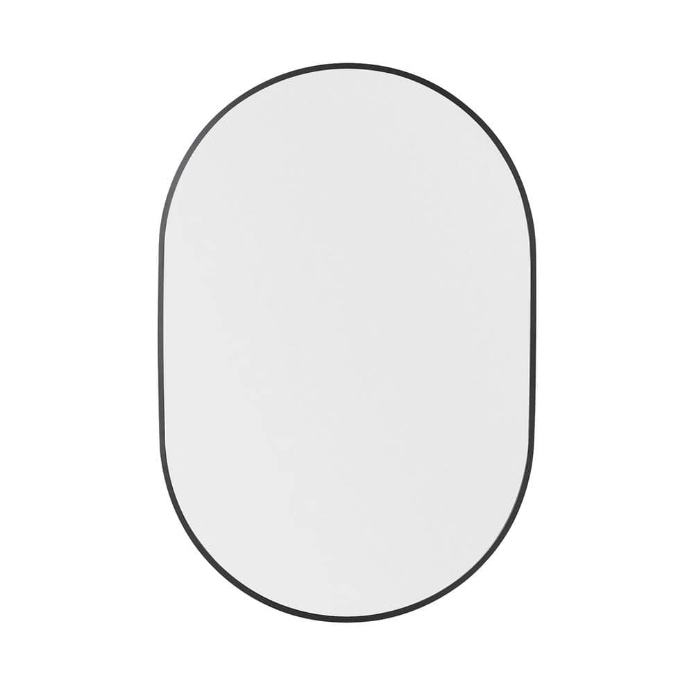 Whatseaso 24 in. W x 42 in. H Medium Oval Stainless Steel Framed Wall