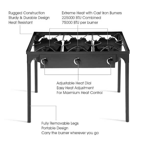 Double High Pressure Camp Stove with Steel Griddle - Metal Fusion, Inc.