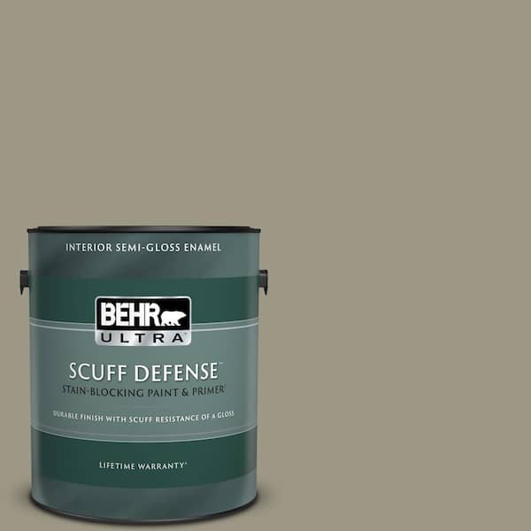 BEHR ULTRA 1 gal. #PPU8-20 Dusty Olive Extra Durable Semi-Gloss Enamel Interior Paint & Primer