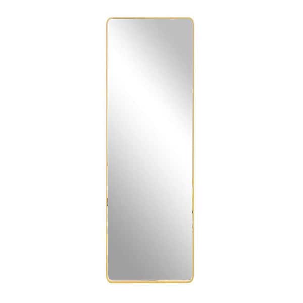 Unbranded 65 in. W x 22 in. H Rectangular Glass Framed Wall Bathroom Vanity Mirror in Gold