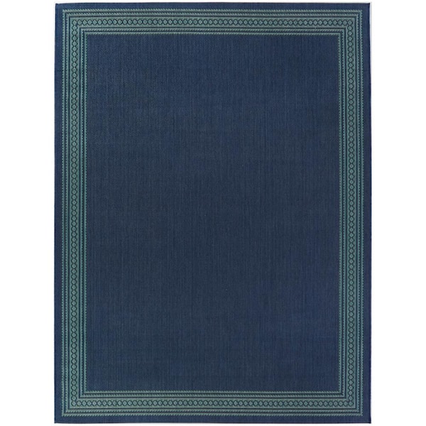 Hampton Bay Aqua/Blue 2 x Doormat 2 ft. x 7 ft. Area Rug