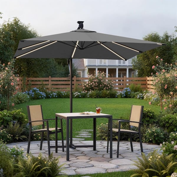 cheap large patio umbrellas Alpha Joy 15ft Extra Large Outdoor Patio Double-Sided Umbrella with Solar  Lights & Umbrella Base, Mint