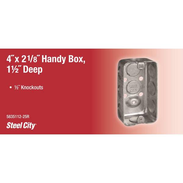 Steel City 4 in. 2-1/8 in. Steel Handy Box 5835112-25R - The Home Depot