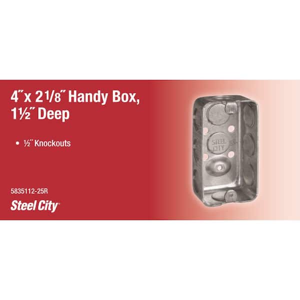 Steel City 4 in. 2-1/8 in. Steel Handy Box 5835112-25R - The Home 