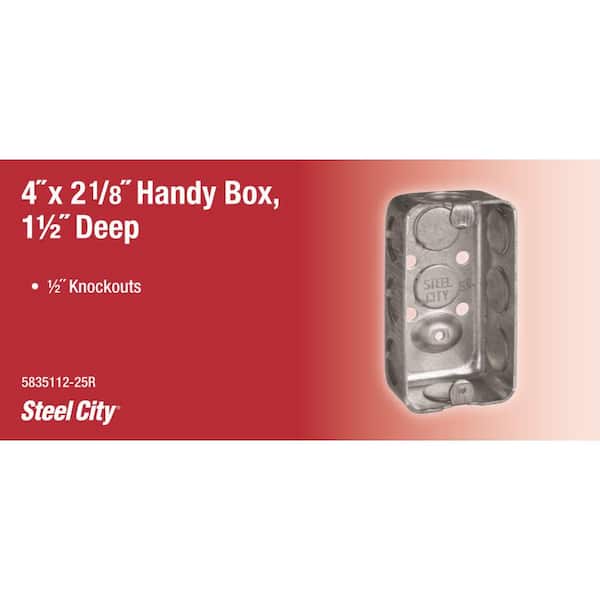 4 in. 2-1/8 in. Steel Handy Box (5835112-25R)