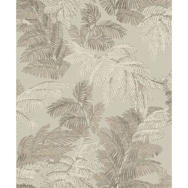 Unbranded Italian Style Bronze Palm Leaf Design Sheen Finish Vinyl on Non-Woven Non-Pasted Wallpaper Sample