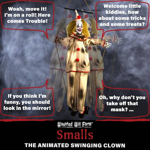 Haunted Hill Farm 55 in. Smalls the Animated Swinging Clown ...