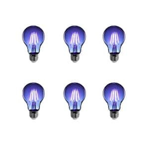 25-Watt Equivalent A19 Dimmable Filament Blue Colored Glass E26 Medium Base LED Light Bulb (6-Pack)