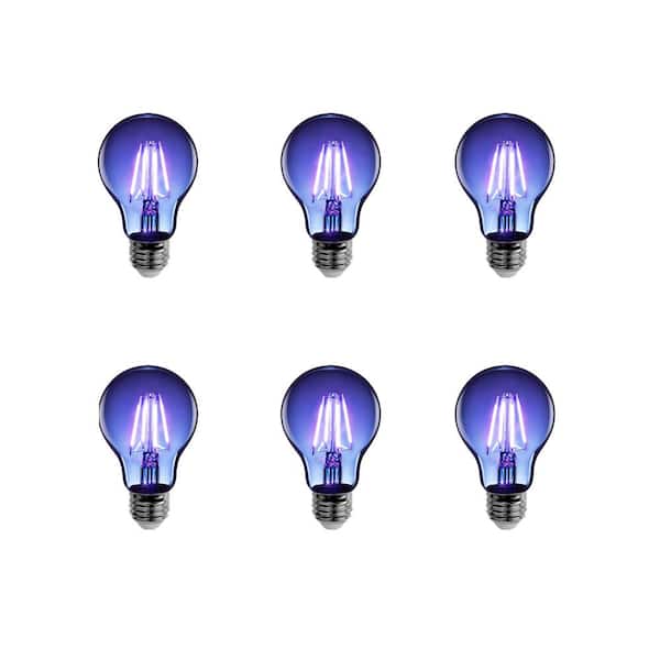 Feit Electric 25-Watt Equivalent A19 Dimmable Filament Blue Colored Glass E26 Medium Base LED Light Bulb (6-Pack)