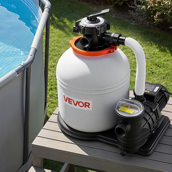 FlashPure 16 in. 1 HP Above Ground Pool Sand Filter Pump with Timer, 4400 GPH