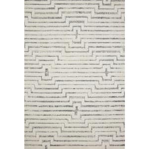 Hagen White/Sky 3 ft. 7 in. x 5 ft. 7 in. Contemporary 100% Polypropylene Pile Area Rug