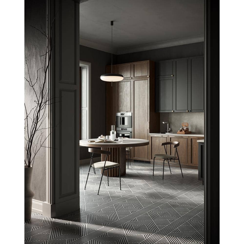 Tribeca Black and White 24" x 24" Matte Porcelain Wall and Floor Tile